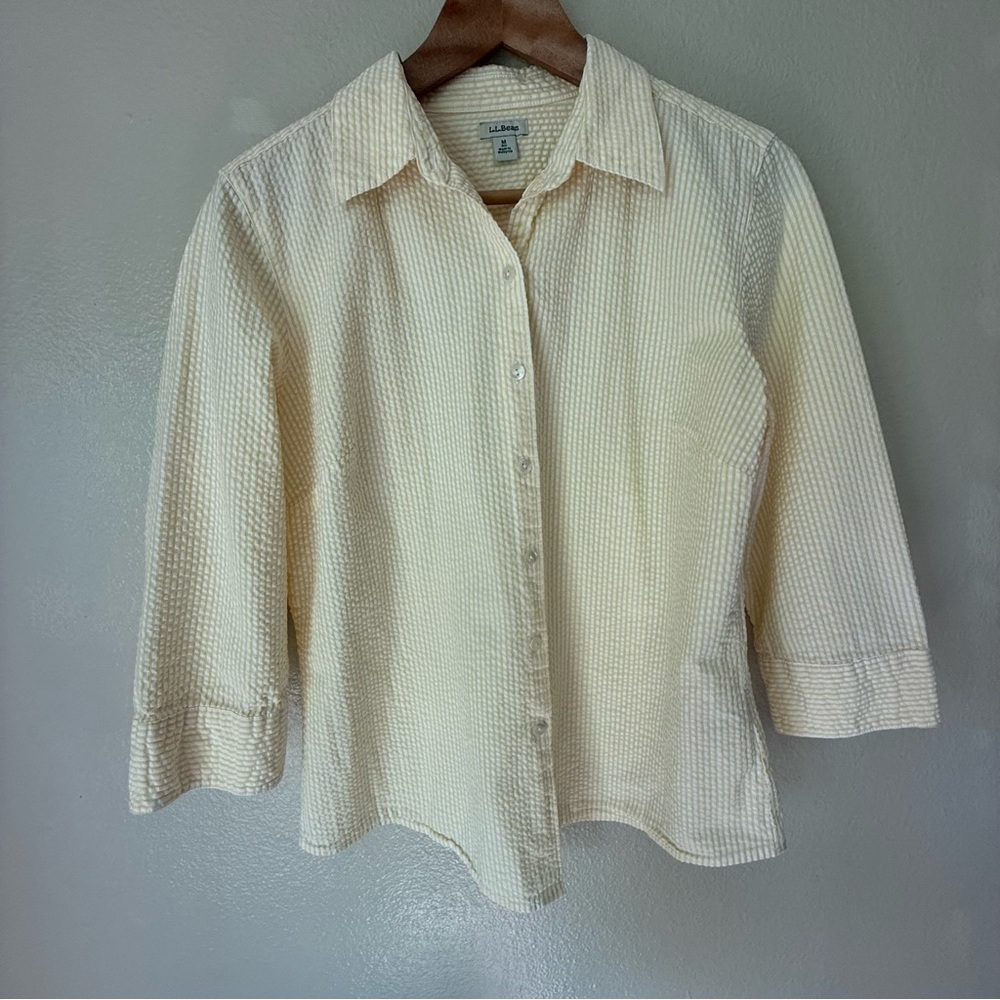L.L. Bean Yellow Striped Shirt
